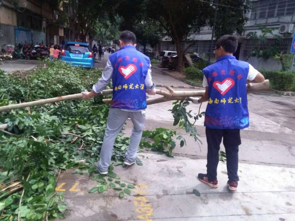 共抗风灾,旅院有情――记旅游学院台风后清扫活动